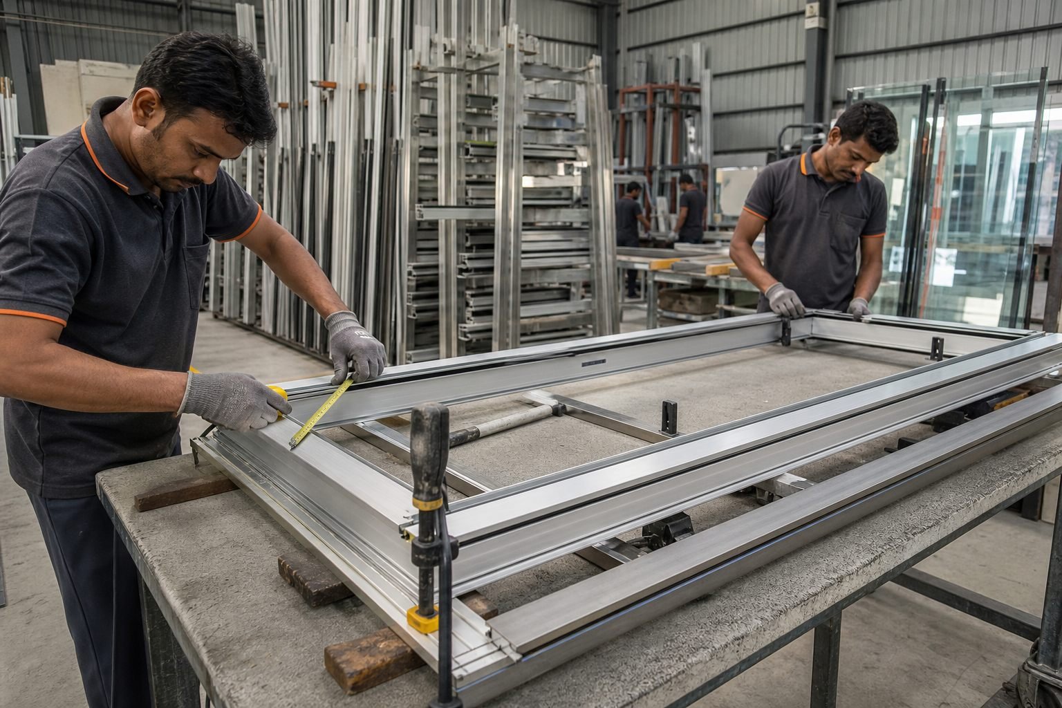 Aluminium frame fabrication workshop